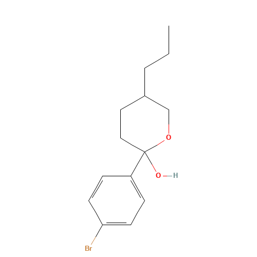 2-(4-bromophenyl)-5-propyloxan-2-ol (CAS: 911142-61-5) - Chemical Structure and Molecular Formula 