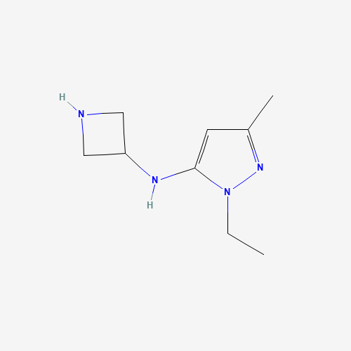 N-(azetidin-3-yl)-2-ethyl-5-methylpyrazol-3-amine (CAS: 919100-32-6) - Chemical Structure and Molecular Formula 