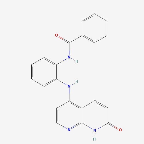 N-[2-[(7-oxo-8H-1,8-naphthyridin-4-yl)amino]phenyl]benzamide (CAS: 1203509-76-5) - Chemical Structure and Molecular Formula 