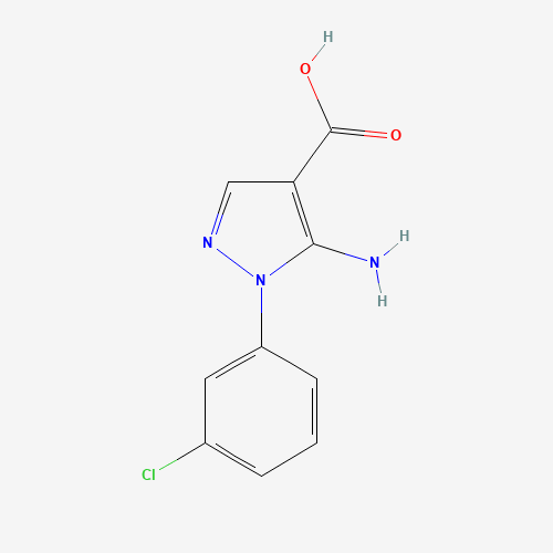 5-amino-1-(3-chlorophenyl)pyrazole-4-carboxylic acid (CAS: 15070-84-5) - Chemical Structure and Molecular Formula 