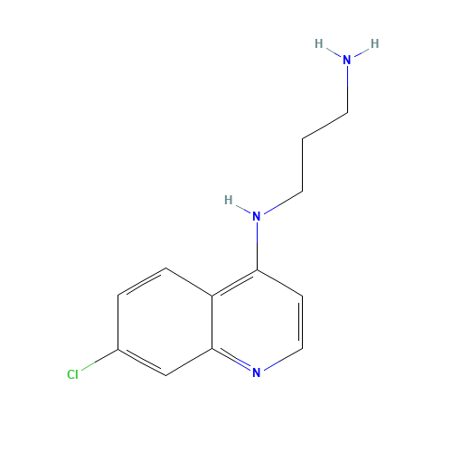 N'-(7-chloroquinolin-4-yl)propane-1,3-diamine (CAS: 7597-14-0) - Chemical Structure and Molecular Formula 