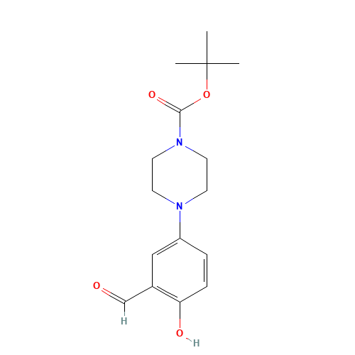 tert-butyl 4-(3-formyl-4-hydroxyphenyl)piperazine-1-carboxylate (CAS: 343306-50-3) - Chemical Structure and Molecular Formula 