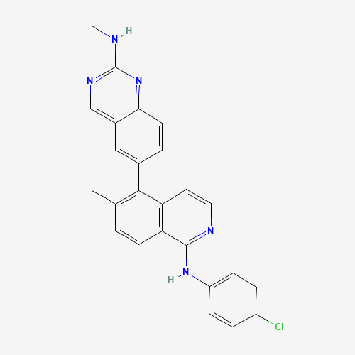 6-[1-(4-chloroanilino)-6-methylisoquinolin-5-yl]-N-methylquinazolin-2-amine (CAS: 943603-45-0) - Chemical Structure and Molecular Formula 