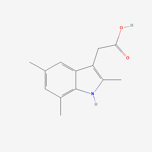 2-(2,5,7-trimethyl-1H-indol-3-yl)acetic acid (CAS: 91957-25-4) - Chemical Structure and Molecular Formula 