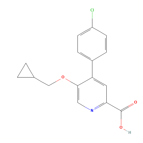 4-(4-chlorophenyl)-5-(cyclopropylmethoxy)pyridine-2-carboxylic acid (CAS: 1364677-08-6) - Chemical Structure and Molecular Formula 