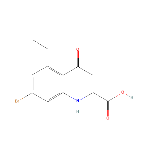7-bromo-5-ethyl-4-oxo-1H-quinoline-2-carboxylic acid (CAS: 123157-58-4) - Chemical Structure and Molecular Formula 