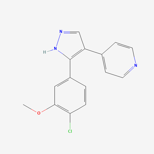 4-[5-(4-chloro-3-methoxyphenyl)-1H-pyrazol-4-yl]pyridine (CAS: 1350473-74-3) - Chemical Structure and Molecular Formula 