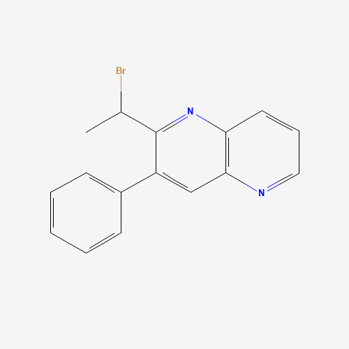 2-(1-bromoethyl)-3-phenyl-1,5-naphthyridine (CAS: 1312605-80-3) - Chemical Structure and Molecular Formula 