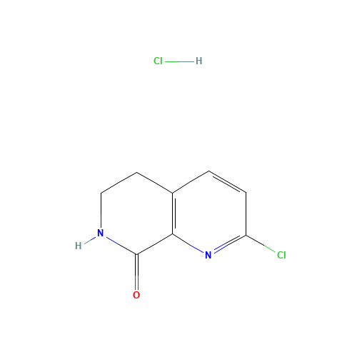 2-chloro-6,7-dihydro-5H-1,7-naphthyridin-8-one;hydrochloride (CAS: 1375302-07-0) - Chemical Structure and Molecular Formula 