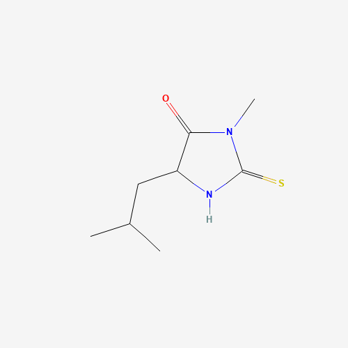 3-methyl-5-(2-methylpropyl)-2-sulfanylideneimidazolidin-4-one (CAS: 1076-72-8) - Chemical Structure and Molecular Formula 