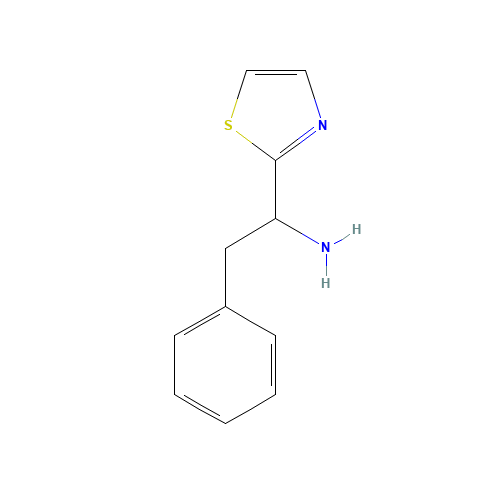 2-phenyl-1-(1,3-thiazol-2-yl)ethanamine (CAS: 185986-59-8) - Chemical Structure and Molecular Formula 