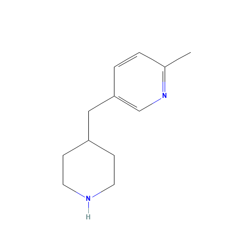 2-methyl-5-(piperidin-4-ylmethyl)pyridine (CAS: 1225218-72-3) - Chemical Structure and Molecular Formula 