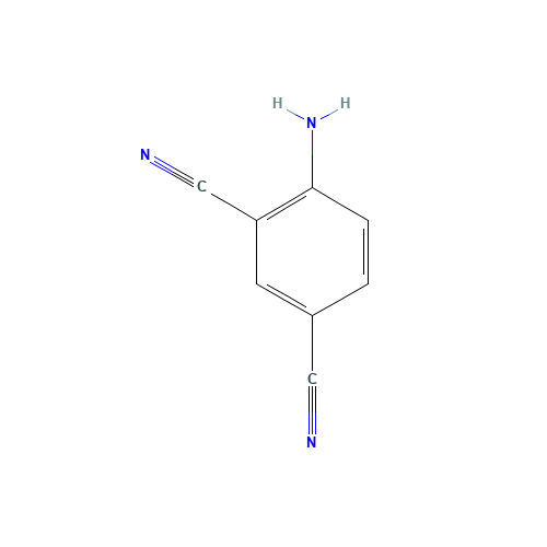 4-aminobenzene-1,3-dicarbonitrile (CAS: 19619-22-8) - Chemical Structure and Molecular Formula 