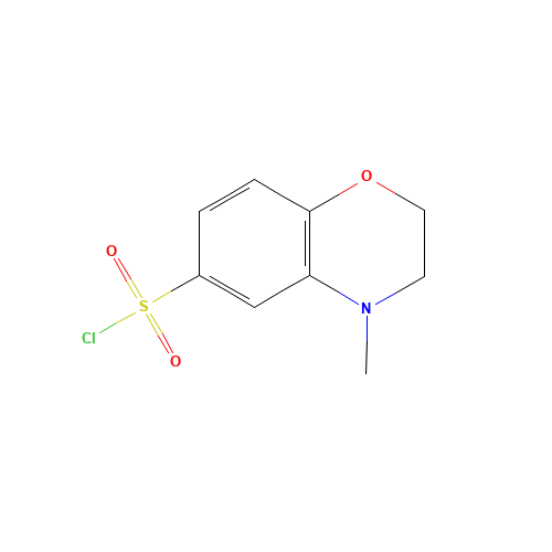 4-methyl-2,3-dihydro-1,4-benzoxazine-6-sulfonyl chloride (CAS: 892948-94-6) - Chemical Structure and Molecular Formula 