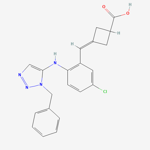 3-[[2-[(3-benzyltriazol-4-yl)amino]-5-chlorophenyl]methylidene]cyclobutane-1-carboxylic acid (CAS: 1611444-75-7) - Related Chemical Product