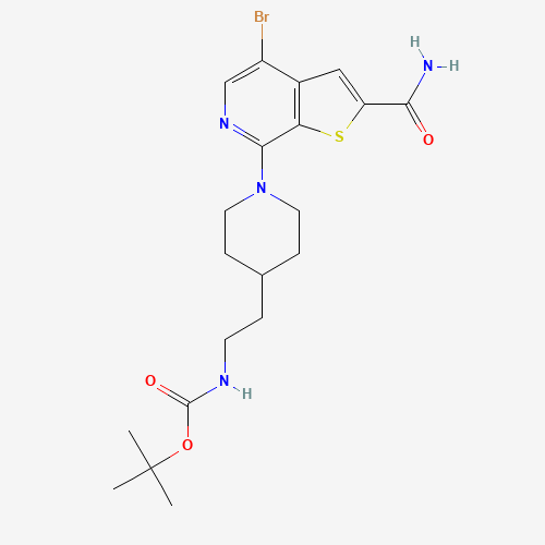 tert-butyl N-[2-[1-(4-bromo-2-carbamoylthieno[2,3-c]pyridin-7-yl)piperidin-4-yl]ethyl]carbamate (CAS: 1431412-35-9) - Related Chemical Product