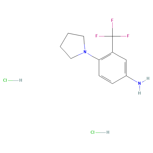 4-pyrrolidin-1-yl-3-(trifluoromethyl)aniline;dihydrochloride (CAS: 1158215-71-4) - Chemical Structure and Molecular Formula 