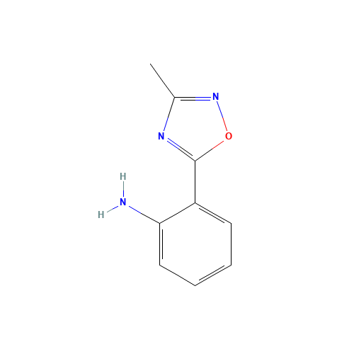 2-(3-methyl-1,2,4-oxadiazol-5-yl)aniline (CAS: 76629-36-2) - Chemical Structure and Molecular Formula 