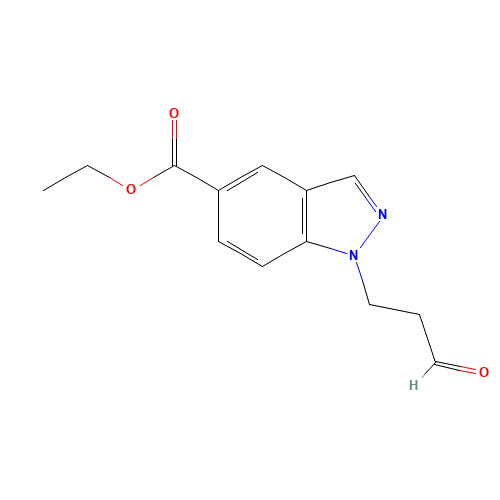 ethyl 1-(3-oxopropyl)indazole-5-carboxylate (CAS: 192944-53-9) - Chemical Structure and Molecular Formula 