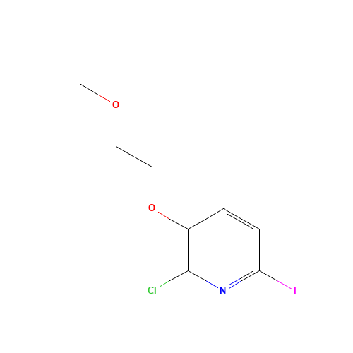 2-chloro-6-iodo-3-(2-methoxyethoxy)pyridine (CAS: 1312464-94-0) - Chemical Structure and Molecular Formula 