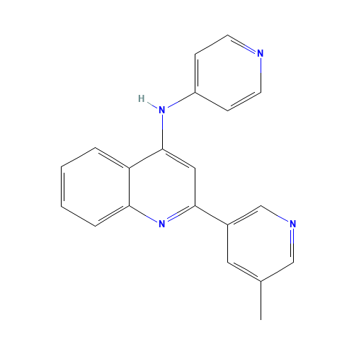 2-(5-methylpyridin-3-yl)-N-pyridin-4-ylquinolin-4-amine (CAS: 1303557-27-8) - Chemical Structure and Molecular Formula 