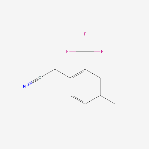 2-[4-methyl-2-(trifluoromethyl)phenyl]acetonitrile (CAS: 1000540-99-7) - Chemical Structure and Molecular Formula 