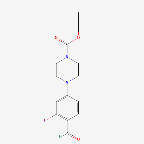 tert-butyl 4-(3-fluoro-4-formylphenyl)piperazine-1-carboxylate (CAS: 1290181-35-9) - Chemical Structure and Molecular Formula 