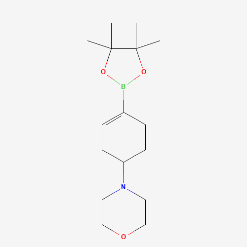 4-[4-(4,4,5,5-tetramethyl-1,3,2-dioxaborolan-2-yl)cyclohex-3-en-1-yl]morpholine (CAS: 1046793-56-9) - Chemical Structure and Molecular Formula 