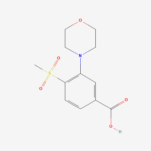4-methylsulfonyl-3-morpholin-4-ylbenzoic acid (CAS: 1197193-19-3) - Chemical Structure and Molecular Formula 