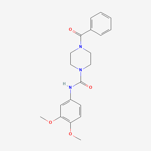 4-benzoyl-N-(3,4-dimethoxyphenyl)piperazine-1-carboxamide (CAS: 75289-75-7) - Related Chemical Product