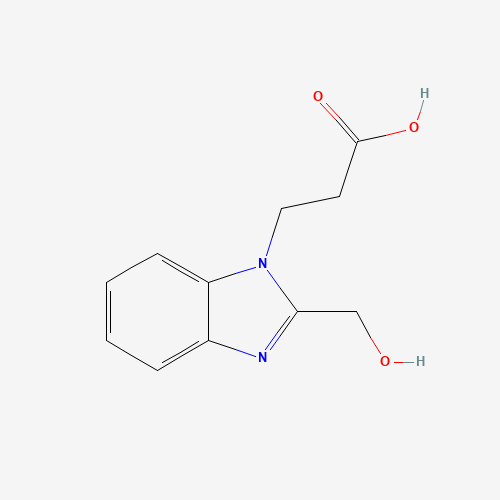 3-[2-(hydroxymethyl)benzimidazol-1-yl]propanoic acid (CAS: 797806-58-7) - Chemical Structure and Molecular Formula 