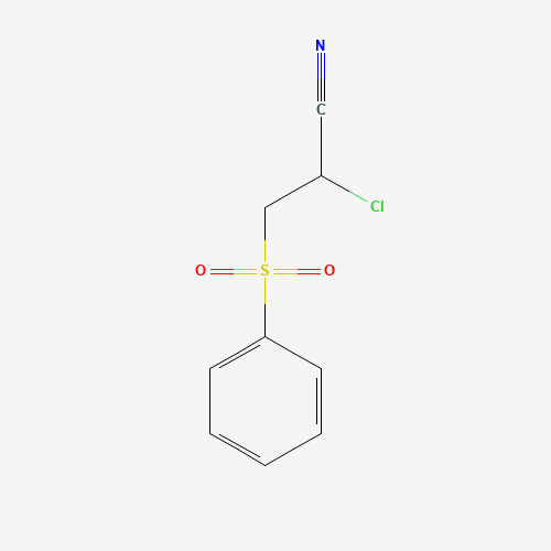 3-(benzenesulfonyl)-2-chloropropanenitrile (CAS: 1424-50-6) - Chemical Structure and Molecular Formula 