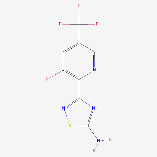 3-[3-fluoro-5-(trifluoromethyl)pyridin-2-yl]-1,2,4-thiadiazol-5-amine (CAS: 1179360-78-1) - Chemical Structure and Molecular Formula 
