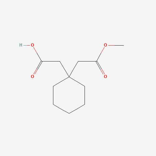 2-[1-(2-methoxy-2-oxoethyl)cyclohexyl]acetic acid (CAS: 60142-94-1) - Chemical Structure and Molecular Formula 