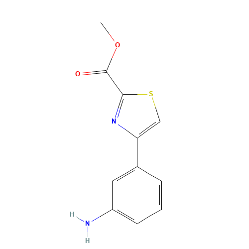 methyl 4-(3-aminophenyl)-1,3-thiazole-2-carboxylate (CAS: 885279-72-1) - Chemical Structure and Molecular Formula 