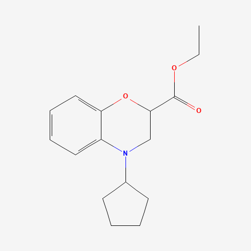 ethyl 4-cyclopentyl-2,3-dihydro-1,4-benzoxazine-2-carboxylate (CAS: 939410-94-3) - Chemical Structure and Molecular Formula 