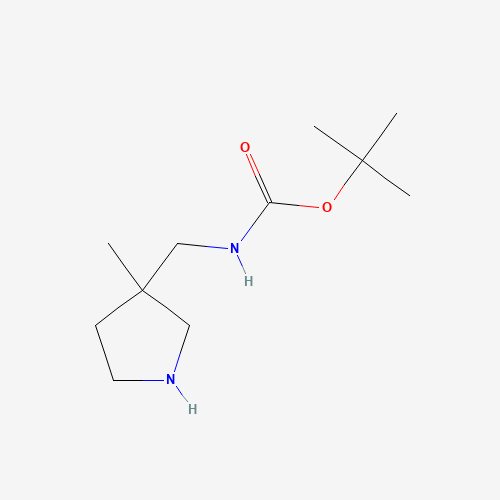 tert-butyl N-[(3-methylpyrrolidin-3-yl)methyl]carbamate (CAS: 125290-87-1) - Chemical Structure and Molecular Formula 