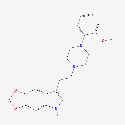 7-[2-[4-(2-methoxyphenyl)piperazin-1-yl]ethyl]-5H-[1,3]dioxolo[4,5-f]indole (CAS: 4448-96-8) - Chemical Structure and Molecular Formula 