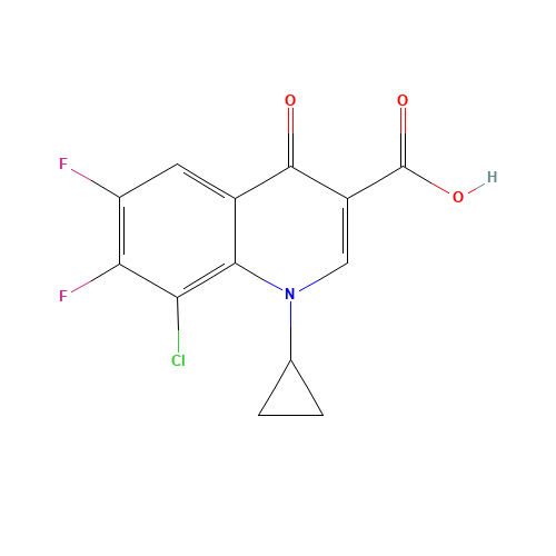 8-chloro-1-cyclopropyl-6,7-difluoro-4-oxoquinoline-3-carboxylic acid (CAS: 101987-89-7) - Related Chemical Product