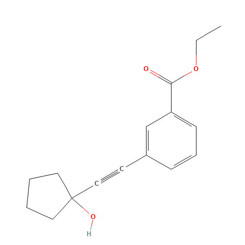 ethyl 3-[2-(1-hydroxycyclopentyl)ethynyl]benzoate (CAS: 884001-29-0) - Related Chemical Product