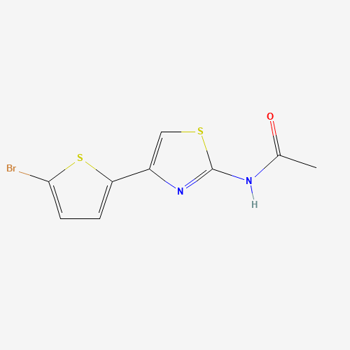 N-[4-(5-bromothiophen-2-yl)-1,3-thiazol-2-yl]acetamide (CAS: 34800-26-5) - Chemical Structure and Molecular Formula 