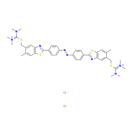 [dimethylamino-[[2-[4-[[4-[5-[[dimethylamino(dimethylazaniumylidene)methyl]sulfanylmethyl]-6-methyl-1,3-benzothiazol-2-yl]phenyl]diazenyl]phenyl]-6-methyl-1,3-benzothiazol-5-yl]methylsulfanyl]methylidene]-dimethylazanium;dichloride (CAS: 61968-76-1) - Related Chemical Product