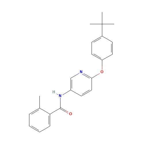 N-[6-(4-tert-butylphenoxy)pyridin-3-yl]-2-methylbenzamide (CAS: 224804-49-3) - Chemical Structure and Molecular Formula 