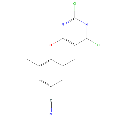 4-(2,6-dichloropyrimidin-4-yl)oxy-3,5-dimethylbenzonitrile (CAS: 1225383-63-0) - Chemical Structure and Molecular Formula 