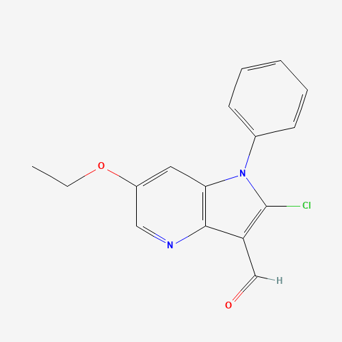 2-chloro-6-ethoxy-1-phenylpyrrolo[3,2-b]pyridine-3-carbaldehyde (CAS: 1175015-97-0) - Chemical Structure and Molecular Formula 