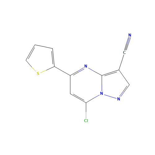 7-chloro-5-thiophen-2-ylpyrazolo[1,5-a]pyrimidine-3-carbonitrile (CAS: 1131604-88-0) - Related Chemical Product