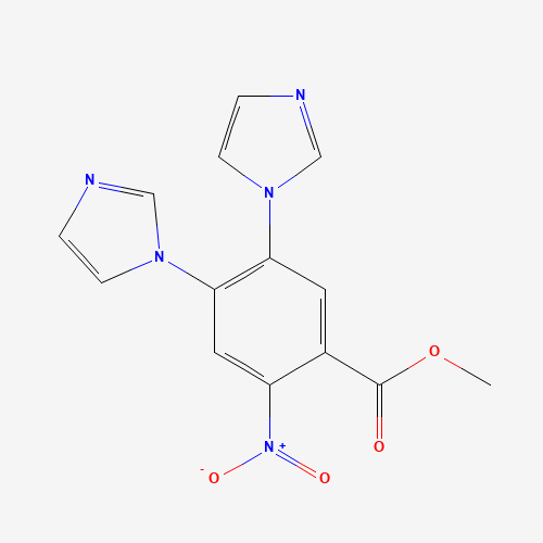 methyl 4,5-di(imidazol-1-yl)-2-nitrobenzoate (CAS: 1256633-33-6) - Chemical Structure and Molecular Formula 