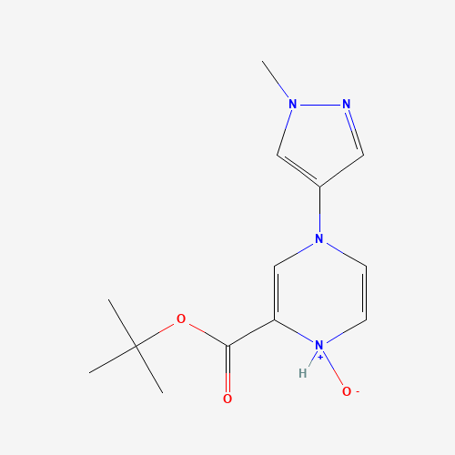 tert-butyl 4-(1-methylpyrazol-4-yl)-1-oxido-1H-pyrazin-1-ium-2-carboxylate (CAS: 1314388-87-8) - Chemical Structure and Molecular Formula 