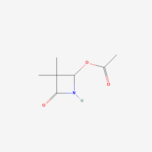 (3,3-dimethyl-4-oxoazetidin-2-yl) acetate (CAS: 28562-59-6) - Chemical Structure and Molecular Formula 