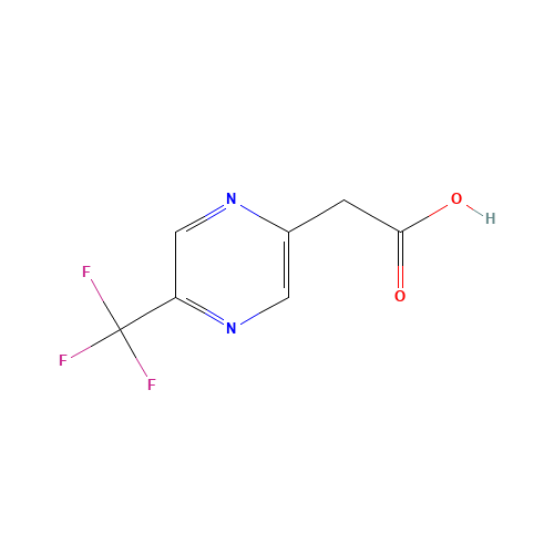 2-[5-(trifluoromethyl)pyrazin-2-yl]acetic acid (CAS: 1196151-33-3) - Chemical Structure and Molecular Formula 